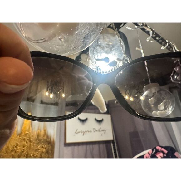 VERSACE Dioptric Sunglasses Black Gold Frames Crystals Aviator Square MOD3178-B - Picture 7 of 10